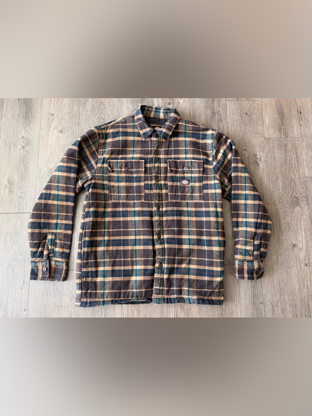 Dickies Men’s Medium Plaid Button-Front Flannel Insulated Jacket